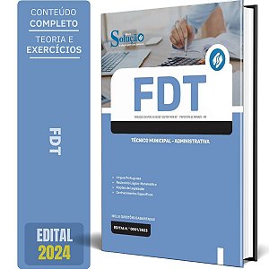 Apostila Fundação Doutor Thomas Manaus FDT 2024 - Técnico Municipal - Administrativa