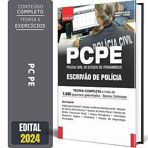 Apostila Policia Civil De Pernambuco 2024 - Escrivão De Polícia