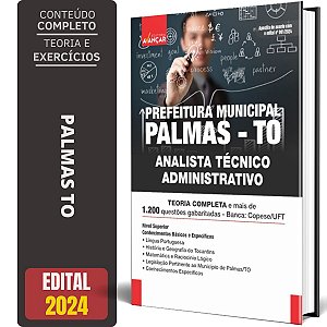 Apostila Palmas To 2024 - Analista Técnico Administrativo