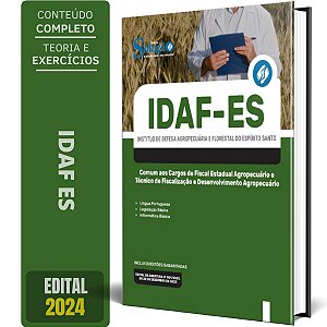 Apostila IDAF-ES 2024 - Comum aos cargos de Fiscal Estadual Agropecuário e Técnico de Fiscalização e Desenvolvimento