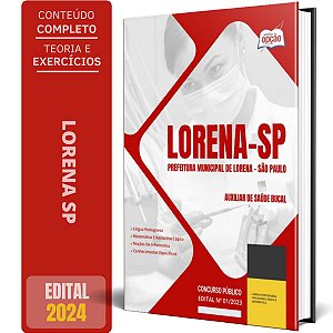 Apostila Prefeitura de Lorena SP 2024 - Auxiliar de Saúde Bucal