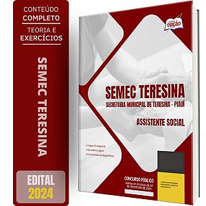 Apostila SEMEC Teresina PI 2024 - Assistente Social