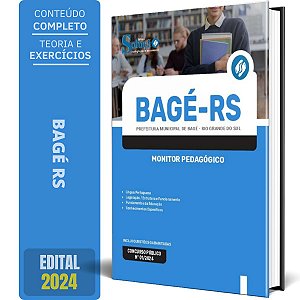 Apostila Prefeitura de Bagé  RS 2024 - Monitor Pedagógico
