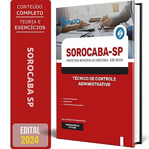 Apostila Prefeitura de Sorocaba SP 2024 - Técnico de Controle Administrativo