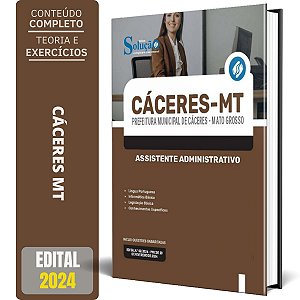 Apostila Prefeitura de Cáceres MT 2024 - Assistente Administrativo