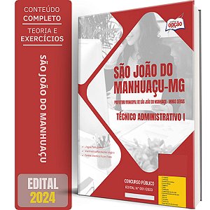 Apostila Prefeitura de São João do Manhuaçu MG 2024 - Técnico Administrativo I