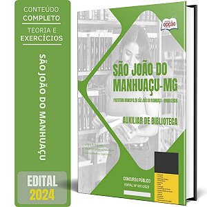 Apostila Prefeitura de São João do Manhuaçu MG 2024 - Auxiliar de Biblioteca