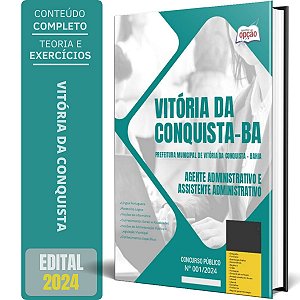 Apostila Prefeitura de Vitória da Conquista BA 2024 - Agente Administrativo e Assistente Administrativo