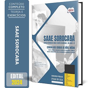 Apostila SAAE Sorocaba SP 2024 - Comum aos Cargos de Nível Médio