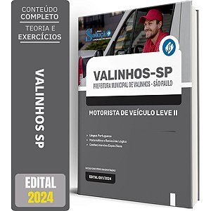 Apostila Prefeitura de Valinhos SP 2024 - Motorista de Veículo Leve 2