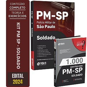 Kit Apostila Concurso PM SP 2024 - Soldado + Caderno 1000 Questões PM SP
