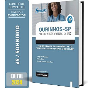 Apostila Prefeitura de Ourinhos SP 2024 - Técnico Municipal de Nível Médio - NT - TE - Técnico em Enfermagem