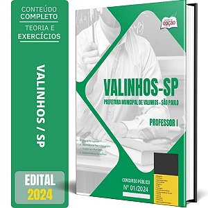 Apostila Prefeitura de Valinhos SP 2024 - Professor I