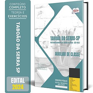Apostila Prefeitura de Taboão da Serra SP 2024 - Auxiliar de Classe