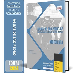 Apostila Prefeitura de Águas de São Pedro SP 2024 - Motorista