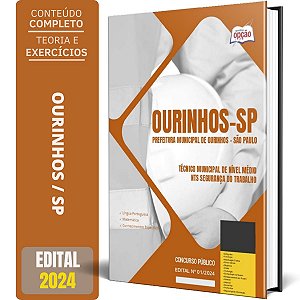 Apostila Prefeitura de Ourinhos SP 2024 - Técnico Municipal de Nível Médio - NTS - Segurança do Trabalho