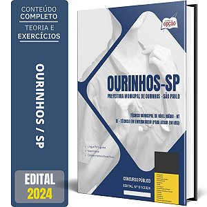 Apostila Concurso Ourinhos SP 2024 - Técnico Municipal de Nível Médio - NT - TE - Técnico em Enfermagem
