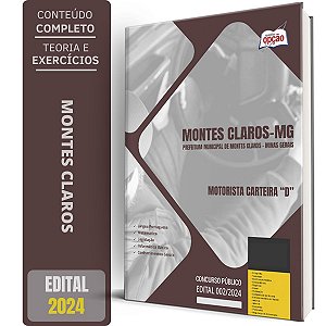 Apostila Prefeitura de Montes Claros MG 2024 - Motorista Carteira “D”