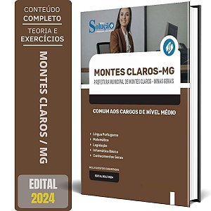 Apostila Prefeitura de Montes Claros MG 2024 - Comum Nível Médio