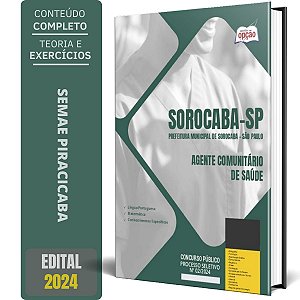 Apostila Prefeitura de Sorocaba SP 2024 - Agente Comunitário de Saúde