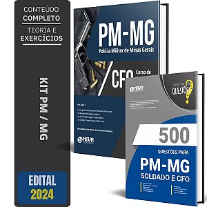 Kit Apostila Concurso PM MG Oficial 2024 + Caderno de Testes