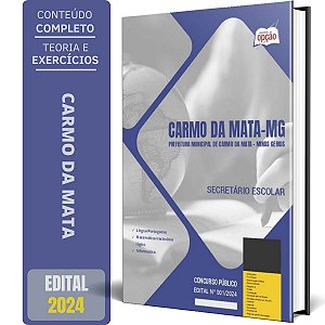 Apostila Prefeitura de Carmo da Mata MG 2024 - Secretário Escolar
