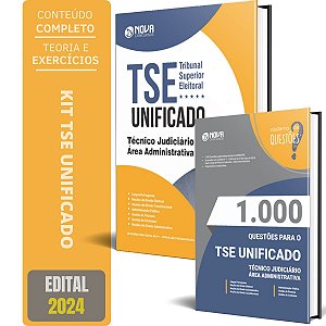 Kit Apostila TSE Unificado 2024 - Técnico Área Administrativa + Testes