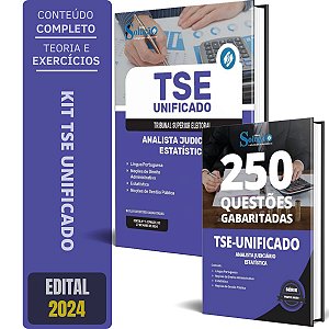 Kit Apostila TSE Unificado 2024 - Estatística + Caderno de Testes
