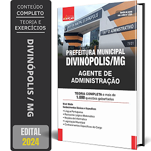 Apostila Prefeitura Divinópolis Mg 2024 - Agente De Administração