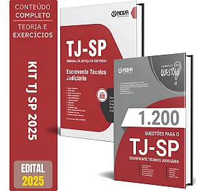 Kit Apostila TJ SP 2025 - Escrevente + Caderno 1200 Questões