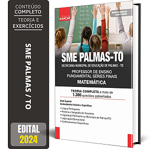 Apostila Concurso Sme Palmas To 2024 - Professor Dematemática