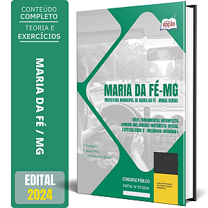 Apostila Prefeitura de Maria da Fé MG 2024 - Nível Fundamental Incompleto