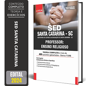 Apostila Sed Santa Catarina Sc 2024 - Professor Ensino Religioso