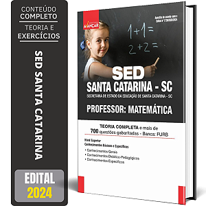 Apostila Sed Santa Catarina Sc 2024 - Professor De Matemática
