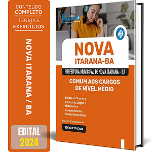 Apostila Prefeitura de Nova Itarana BA 2024 - Comum aos Cargos de Nível Médio