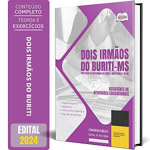 Apostila Prefeitura de Dois Irmãos do Buriti MS 2024 - Assistente de Atividades Educacionais