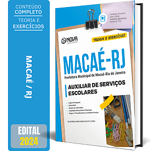 Apostila Prefeitura de Macaé RJ 2024 - Auxiliar de Serviços Escolares