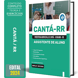 Apostila Prefeitura de Cantá RR 2024 - Assistente de Aluno