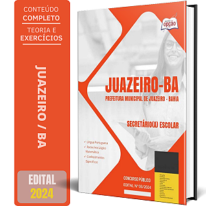 Apostila Prefeitura de Juazeiro BA 2024 - Secretário(a) Escolar
