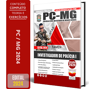 Apostila Polícia Civil MG 2024- INVESTIGADOR DE POLÍCIA 1 PC MG