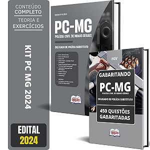 Kit Apostila PC MG 2024 - Delegado de Polícia Substituto + Testes