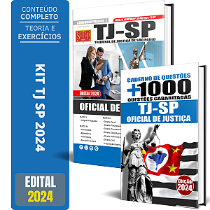 Kit Apostila TJ SP 2024 - Oficial De Justiça + Caderno De Questões - Edital 2024
