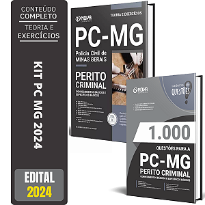 Kit Apostila PC MG 2024 - Perito Criminal + Caderno de Testes