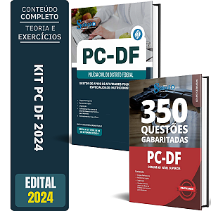 Kit Apostila PC DF 2024 - Gestor de Apoio Nutricionista + Testes