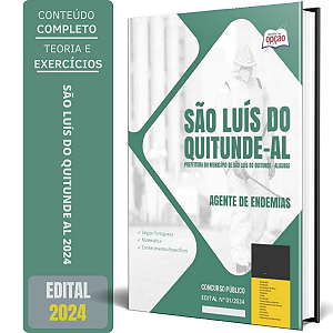 Apostila Prefeitura de São Luís do Quitunde AL 2024 - Agente de Endemias