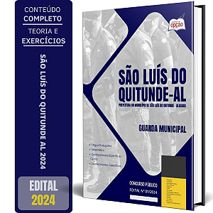 Apostila Prefeitura de São Luís do Quitunde AL 2024 - Guarda Municipal