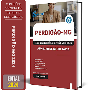 Apostila Prefeitura de Perdigão MG 2024 - Auxiliar de Secretaria