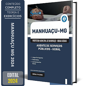 Apostila Prefeitura de Manhuaçu MG 2024 - Agente de Serviços Públicos - Geral