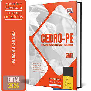 Apostila Prefeitura de Cedro PE 2024 - Gari