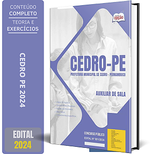 Apostila Prefeitura de Cedro PE 2024 - Auxiliar de Sala